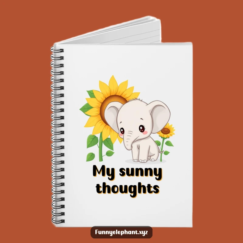 Funny Elephant Sunflower Notebook: Jot Down Curious Thoughts