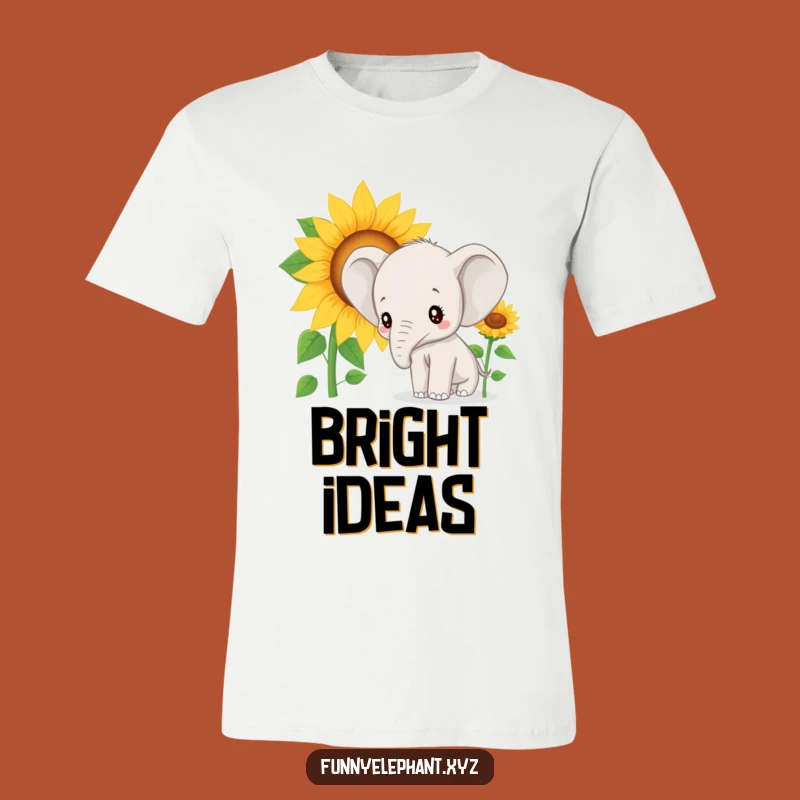 Funny Elephant Sunflower T-Shirt: Curious Pachyderm Tee Gift