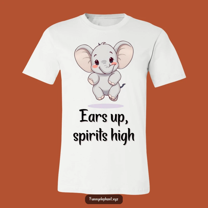 Funny Elephant Jump T-Shirt: Ears Like Wings, Hilarious Freedom Tee