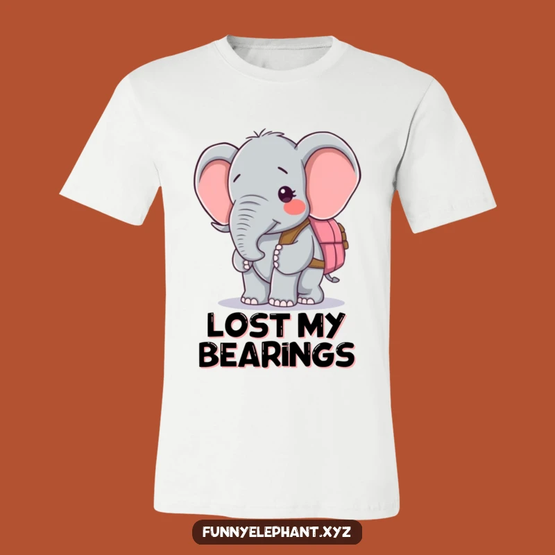 Funny Confused Elephant Backpack Tee - Hilarious Mishap Shirt Gift
