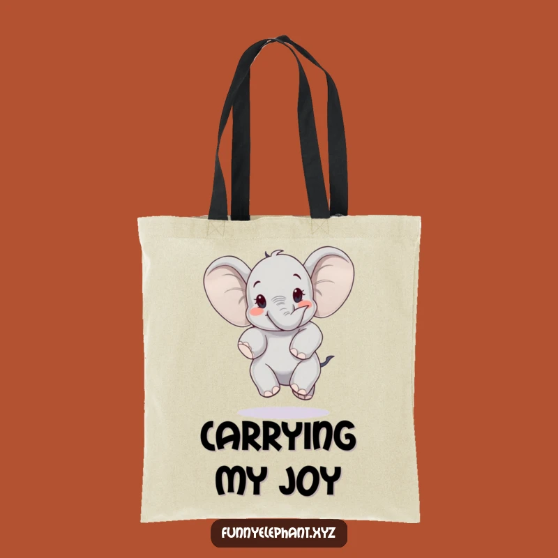 Funny Elephant Jump Tote Bag: Ears Flapping Wings, Carry Your Joy